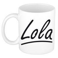 Lola voornaam kado beker / mok sierlijke letters - gepersonaliseerde mok met naam   -