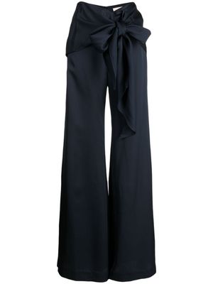 Silvia Tcherassi pantalon en satin Noa à taille haute - Bleu