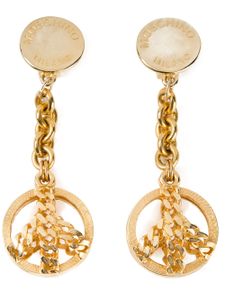 Moschino Pre-Owned boucles d'oreille clip à design long - Gris