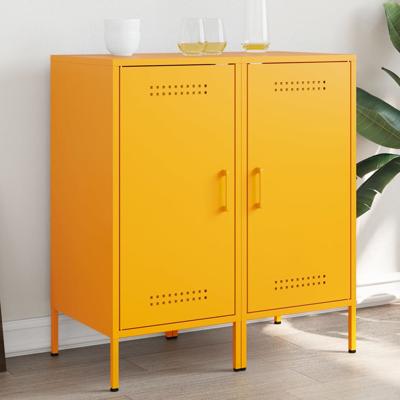 Dressoirs 2 st 36x39x79 cm staal mosterdgeel