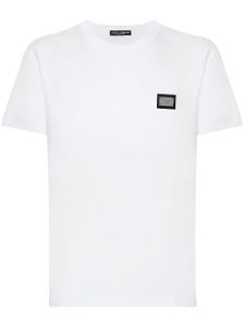 Dolce & Gabbana t-shirt en coton à patch logo - Blanc