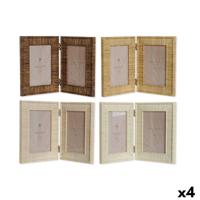 Fotolijsten Home ESPRIT Bruin Beige Natuurlijk Ivoor Kristal polyestyreen Scandinavisch 31 X 2 X 21 cm (4 Stuks)