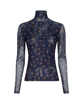 Msch Copenhagen Mschginie Illenora Ls Top Aop 19523 T-shirt Lange Mouw Mari Blue Flwr