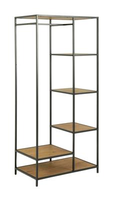 Bendt Kledingrek 'Holger' Eiken en metaal, 165 x 77cm, kleur Zwart