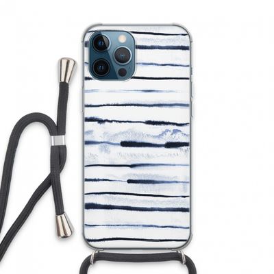 Ink Stripes: iPhone 13 Pro Max Transparant Hoesje met koord