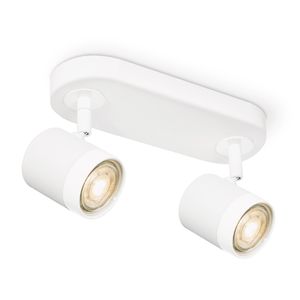 Light depot - LED opbouwspot Manu 2 lichts - 24 cm - wit - Outlet