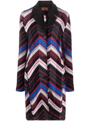 Missoni manteau en laine à motif zigzag - Noir