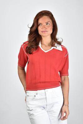 Guest In Residence trui Pele Polo W29210RL scarlet/cream