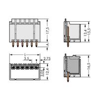 WAGO 2091-1405/200-000 Male behuizing (board) 2091 Totaal aantal polen: 5 Rastermaat: 3.50 mm Inhoud: 200 stuk(s)