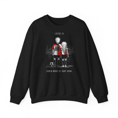 Sweater regular zwart - Liefde is samen naar de Kuip gaan