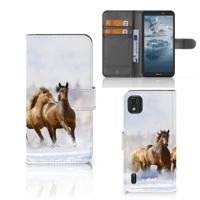 Nokia C2 2nd Edition | Telefoonhoesje | Met pasjeshouder | Paarden