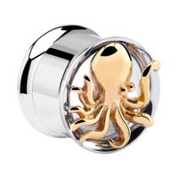 Double Flared Tunnel met Octopus Chirurgisch staal 316L Tunnels & Plugs