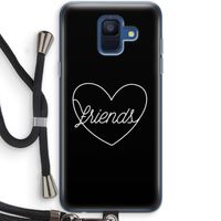 Friends heart black: Samsung Galaxy A6 (2018) Transparant Hoesje met koord