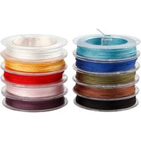 Creativ Company Polyester koord, dikte 1 mm, diverse kleuren, 10x50 m/ 1 doos