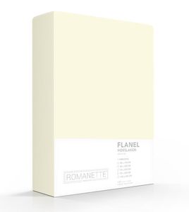 Romanette Romanette flanel hoeslaken Ivoor 90x200