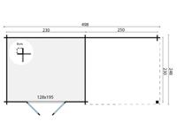 Blokhut - Tuinhuis Eirunn | 28 mm | bruin geïmpregneerd