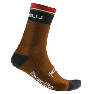 Castelli Quindici Soft Merino fietsokken mocha heren S-M