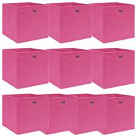 VidaXL Opbergboxen 10 st 32x32x32 cm stof roze - thumbnail