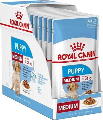 ROYAL CANIN SHN Medium Puppy in saus - nat puppyvoer - 10x140g