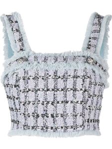 Philipp Plein haut crop en tweed - Bleu