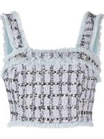 Philipp Plein haut crop en tweed - Bleu - thumbnail