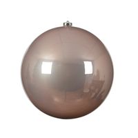 Decoris kerstbal - groot formaat - D25 cm - lichtroze - plastic   -
