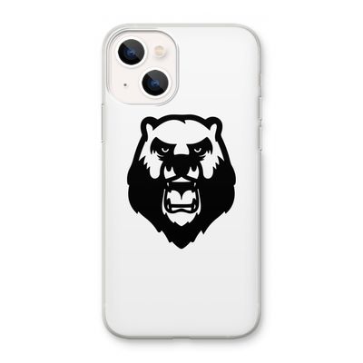 Angry Bear (white): iPhone 13 mini Transparant Hoesje