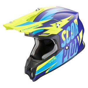 SCORPION VX-16 Slanter Mat, Motorcross helm, Blauw-Fluo geel