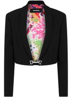 DSQUARED2 blazer crop à plaque logo - Noir