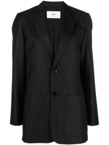 AMI Paris blazer en laine à fines rayures - Noir