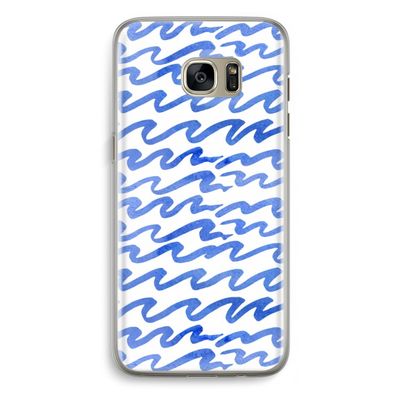 Blauwe golven: Samsung Galaxy S7 Edge Transparant Hoesje