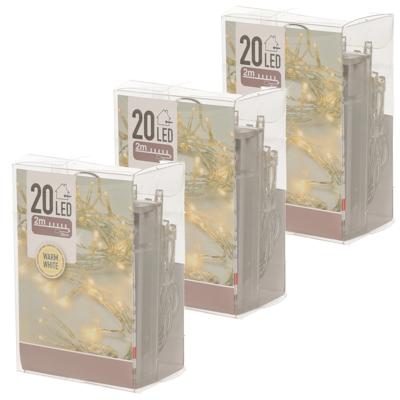 Kerstverlichting - 10x - op batterij - warm - wit - 20 lampjes - 2 meter