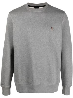 PS Paul Smith sweat en coton biologique à logo zèbre - Gris