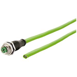 Metz Connect 142M2X20050 M12 Netwerkkabel, patchkabel CAT 6A S/FTP 5.00 m Groen PUR-mantel, Zuurbestendig, Ozonbestendig, UV-bestendig, Geschikt voor