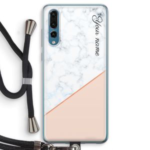 Marmer in stijl: Huawei P20 Pro Transparant Hoesje met koord