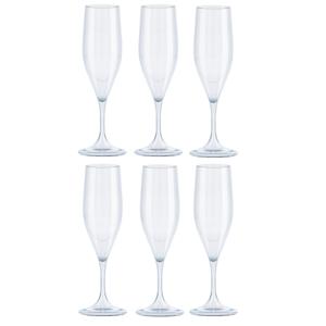 Champagneglas - 18x - transparant - kunststof - 150 ml - herbruikbaar