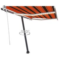 VidaXL Luifel handmatig uittrekbaar met LED 300x250 cm oranje en bruin