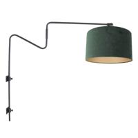 Steinhauer Wand leeslamp Linstrom met groene velvet kap 3726ZW