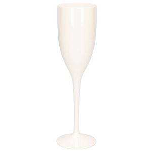 Onbreekbaar champagne/prosecco flute glas wit kunststof 15 cl/150 ml