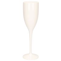 Onbreekbaar champagne/prosecco flute glas wit kunststof 15 cl/150 ml