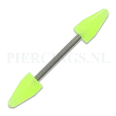 Barbell acryl cones geel bruis