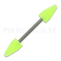 Barbell acryl cones geel bruis