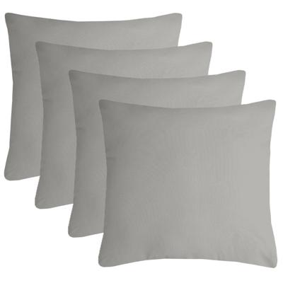 Stof Textile sierkussen Nelson - 4x - lichtgrijs - 40 x 40 cm - bank kussens - polyester