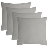 Stof Textile sierkussen Nelson - 4x - lichtgrijs - 40 x 40 cm - bank kussens - polyester