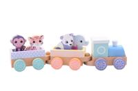 Joueco houten trein wilde dieren