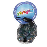 Van Manen knikkers junior 25 mm glas donkerblauw 8-delig