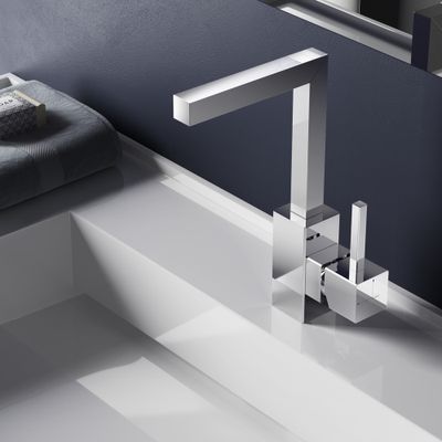 Hotbath Bloke wastafelmengkraan met draaibare uitloop chroom