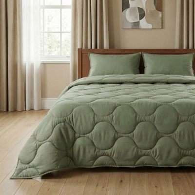 1+1 Gratis Wasbaar Lazy Dekbed Zonder Overtrek - Zonder Overtrek - Groen - Dekbed-Discounter.nl