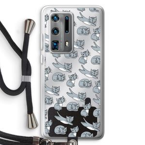 Poezen: Huawei P40 Pro Plus Transparant Hoesje met koord