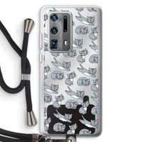Poezen: Huawei P40 Pro Plus Transparant Hoesje met koord